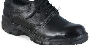 Mens Black Leather Safety Shoes