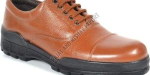 Mens Tan Leather RF Police Shoes