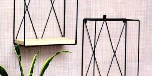 Set OF 2 Square Designer Metal Wall Shelf