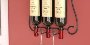 Stylish Wall Hanging Metal Wine Bottle Holder