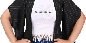 Womens Casual Party Wear Glitter Stripe Flared Sleeve Top