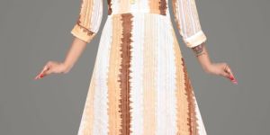 Women's Cotton Casual Wear Striped Kurti