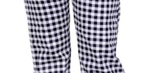 Women Black White Cotton Checkered Pyjama