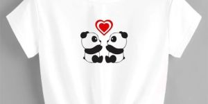 Women White Cotton Blend Round Neck Printed Crop Top