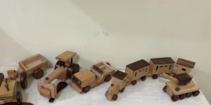 Wooden Tractor with Trailer Toy Set