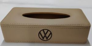 Beige Volkswagen PU Leather Tissue Box