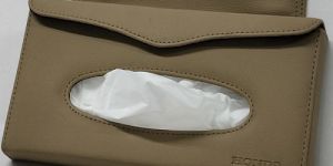 Honda Beige PU Leather Rectangular Tissue Box