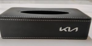 Kia Black PU Leather Tissue Box