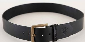 Mens Plain Black Leather Belt