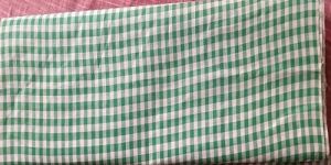 Green and White Cotton Check Fabric