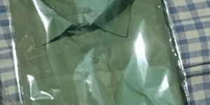 Mens Plain Green Half Sleeve Cotton Shirt