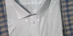 Mens Plain White Khadi Pure Cotton Half Sleeve Shirt