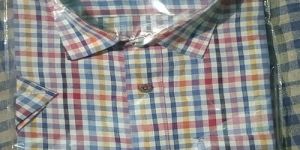 Multicolor Half Sleeve Cotton Check Shirt
