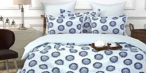 Elastic Fitted Queen Size Cotton Printed Bedsheet Set