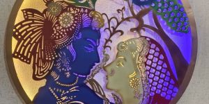 Metal Radha Krishna Wall Decor Frame