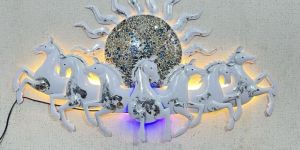 White Sun Horses LED Wall Decor Frame