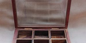 Wooden Sheesham Wood 12 Containers Spice Box