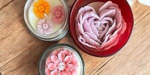 Set OF 3 Pcs Frosted Glass Candle Jar