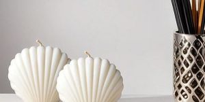White Sea Shell Scented Candle