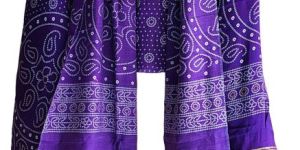 Semi Gaji Silk Bandhani Dupatta (Purple)