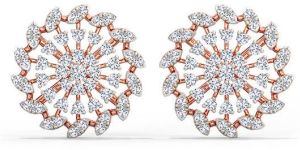 Rose Gold Prong Glow Round Diamond Earrings