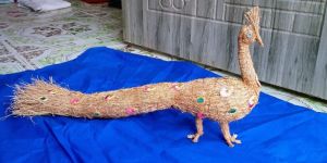 Brown Handmade Vetiver Peacock