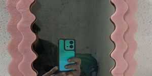 Pink Wavy Resin Mirror