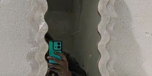 silver resin wavy mirror