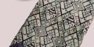 thread work of geometric jaal allover tussar silk fabric