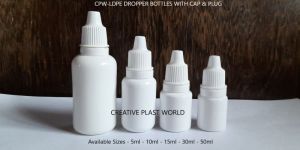 Plastic White Dropper Bottles