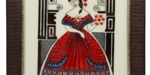 Synthetic Wood Handmade Glass Painting