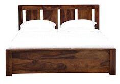 Provincial Teak Finish Wood King Size Bed