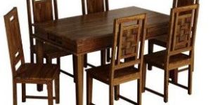 Solid Wood 6 Seater Dining Set in Provincial Teak Finish