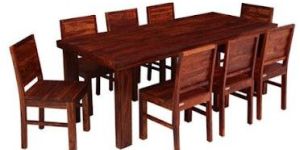 Solid Wood 8 Seater Dining Set in Honey Oak Finish