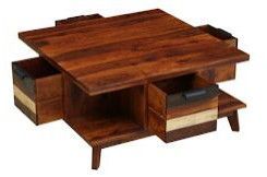 Wood Coffee Table In Dual Tone Finish