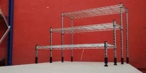 chrome finish wire shelf rack