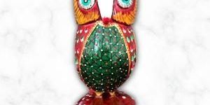 Wooden Ethnic Owl Showpiece
