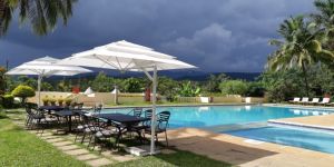 Three Decker Side Pole Garden Umbrella