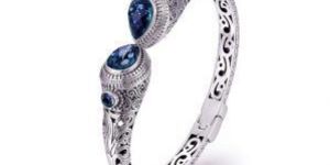 Tenzanite Gemstone And Sterling Silver Made Beautiful Bangle For Unique Women