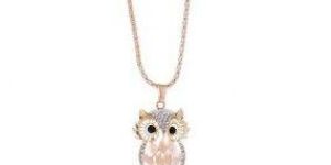 Women 18kt Yellow Gold Chain Owl Necklace