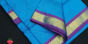Sky Blue Kanchipuram Silk Saree - 9 Yard Saree