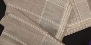 Steel Gray Handloom Linen Cotton Saree