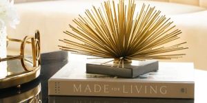 Star Burst Gold/black Decor Figurine, Large