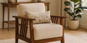 Colombo Wooden Sofa In Teak Wood 1 Seater