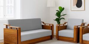 Vista Lounge Teak Wood Sofa Set OF 3+1+1 ( 5 Seater )