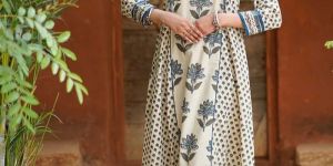 Shweta Ajrakh Patchwork Hand Block Printed A-LINE Kurta