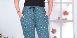 Green Women Printed Cotton Lower