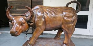 Fiber Glass Bull Sculpture