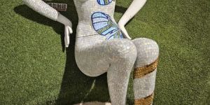 Fiber Glass Lady Sculpture