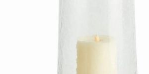Transparent Glass Pillar Hurricane Candle Holder